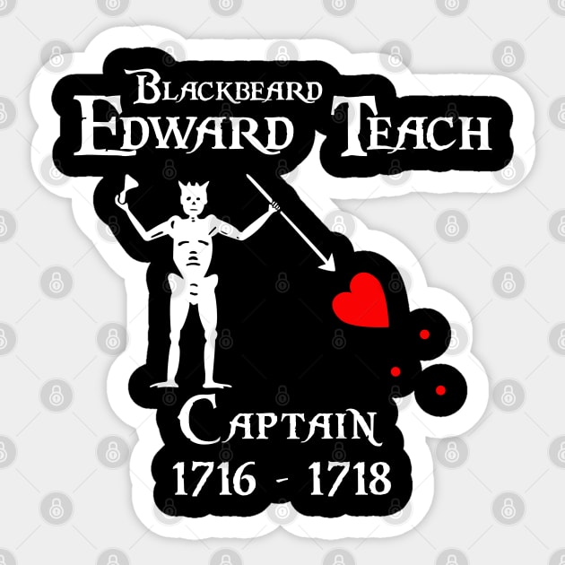 Captain Edward "Blackbeard" Teach Sticker by CompassandBlade